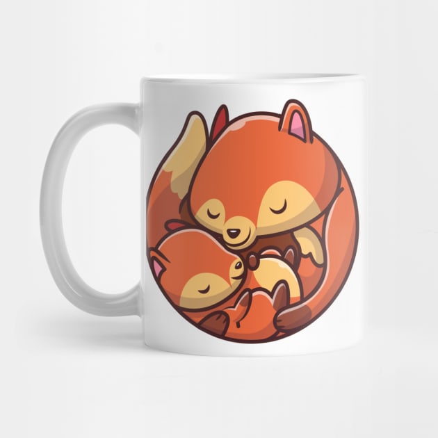 Cute Mommy Fox With Baby Fox by Catalyst Labs